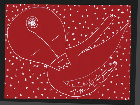 new series of jeff drawings......"the long red wall of stars part one" 6 X 8